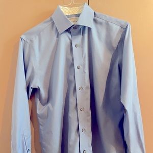 Lorenzo Uomo Button Down Shirt Size 15 32/33 | Blue / White Collar